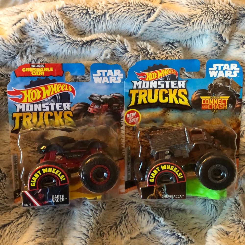Set of 2 Hot Wheels Star Wars Monster Trucks NIP